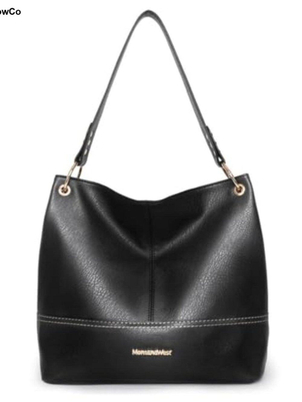 Chic Vegan Leather Hobo Slouchy Shoulder Bag Tote - Large Capacity Gold Hardware